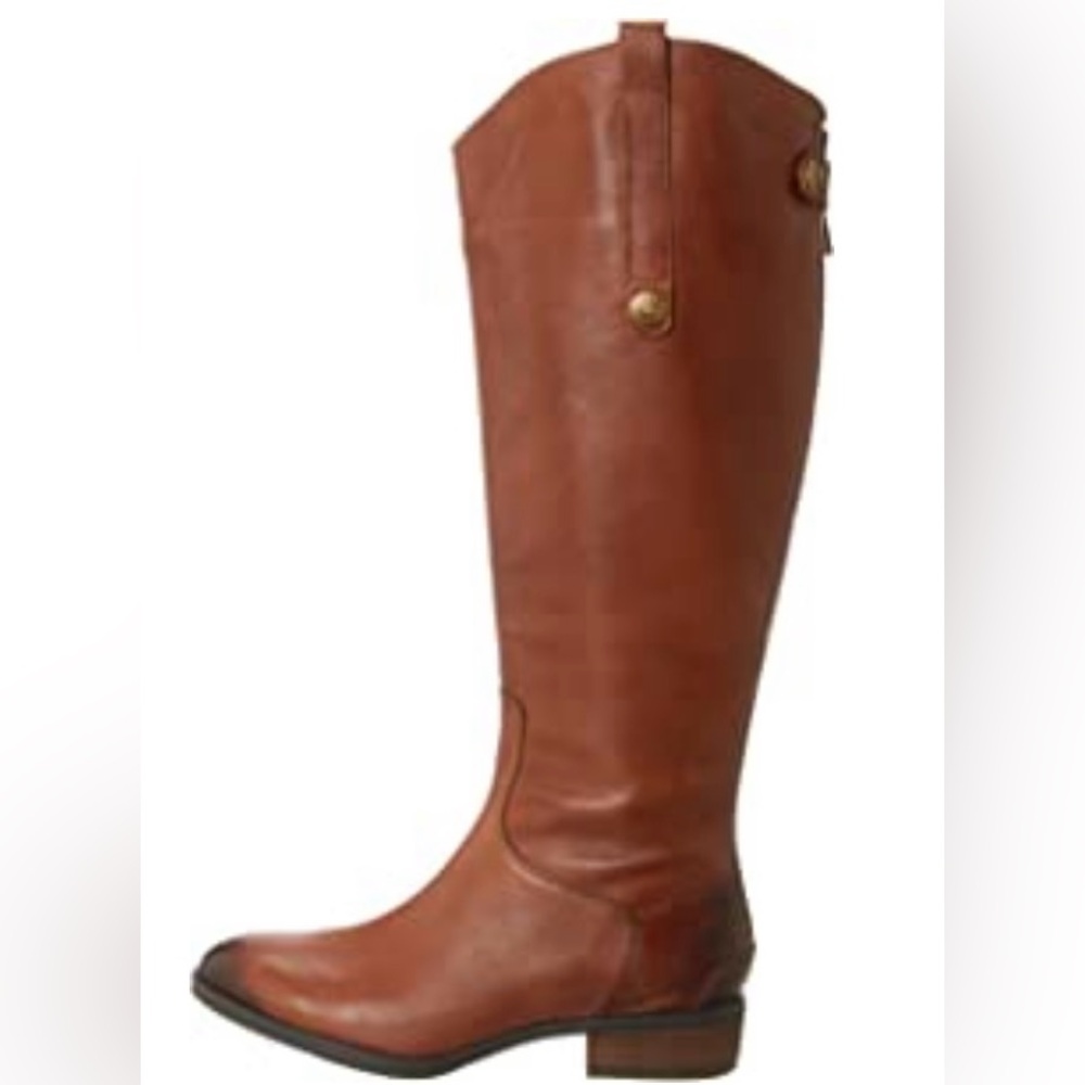 Sam Edelman Whiskey Leather Wide-Calf Riding Boots *NEW* size 8